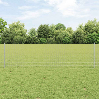 Vidaxl hek met paal zilver 0,6 x 25 m staal