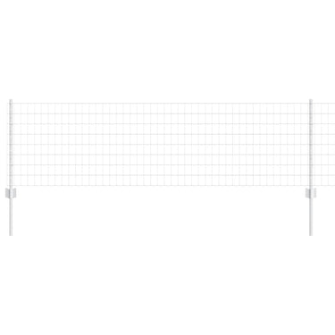 Vidaxl hek met paal zilver 0,6 x 25 m staal