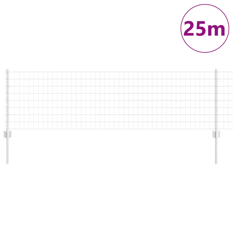 Load image into Gallery viewer, Vidaxl hek met paal zilver 0,6 x 25 m staal
