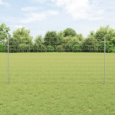 Vidaxl hek met paal zilver 1,2 x 25 m staal