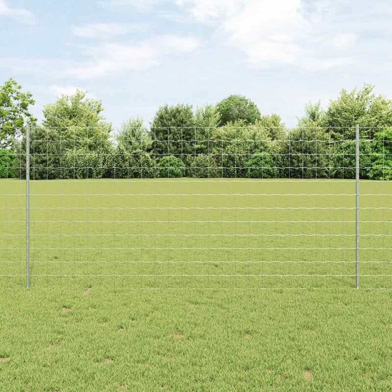 Load image into Gallery viewer, Vidaxl hek met paal zilver 1,2 x 25 m staal
