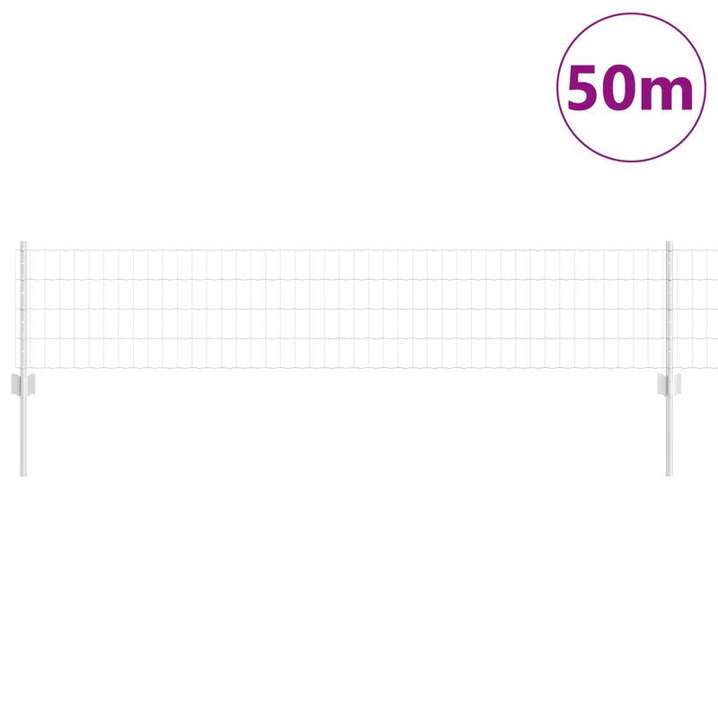 Load image into Gallery viewer, Vidaxl hek met paal zilver 0,4 x 50 m staal
