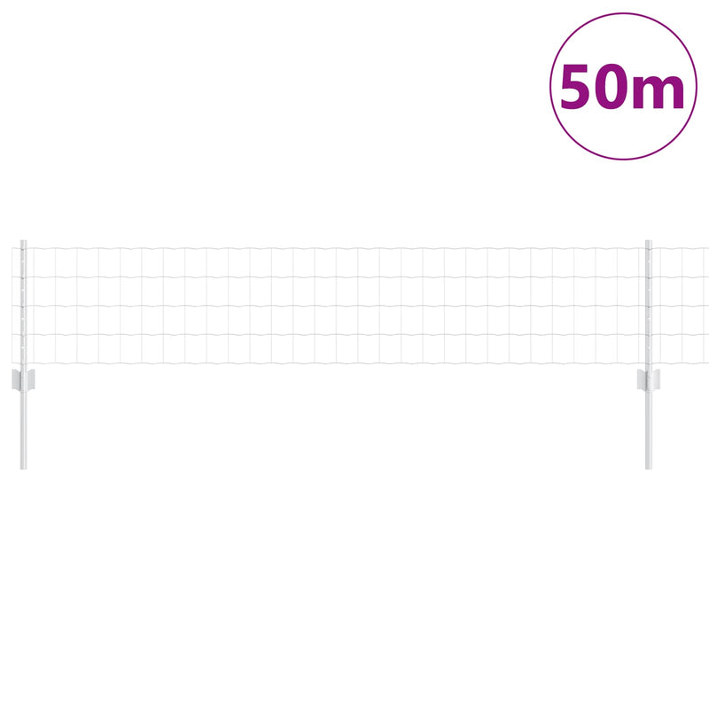 Load image into Gallery viewer, Vidaxl hek met paal zilver 0,4 x 50 m staal

