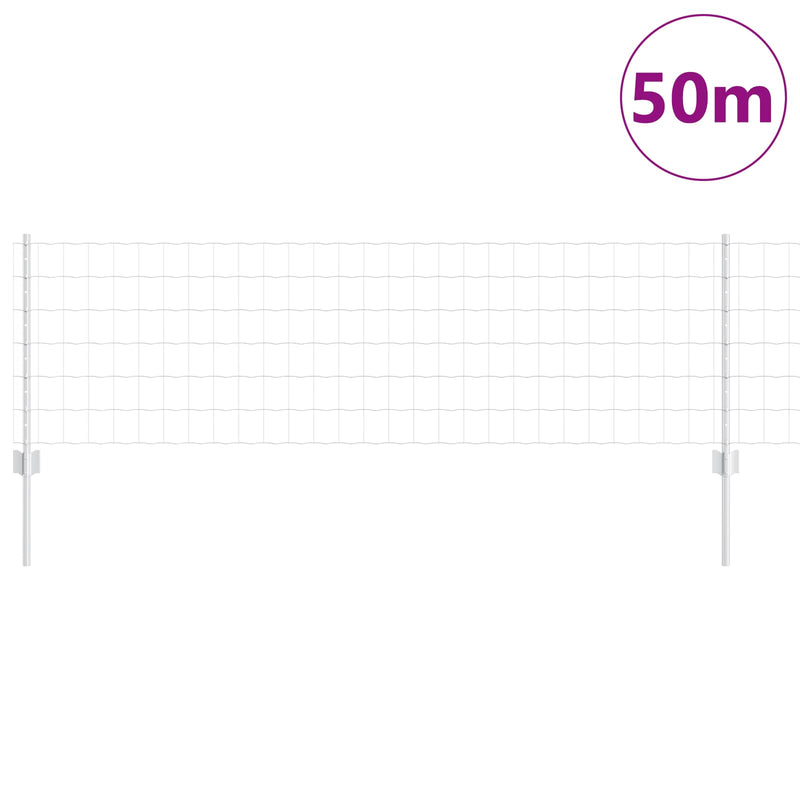 Load image into Gallery viewer, Vidaxl hek met paal zilver 0,6 x 50 m staal
