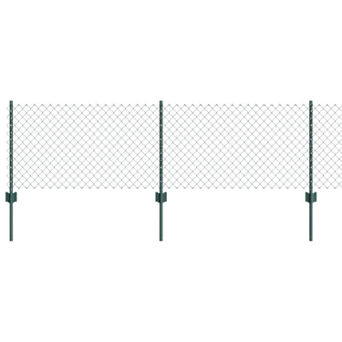 Vidaxl hek met paal groen 0,6 x 10 m staal en pvc