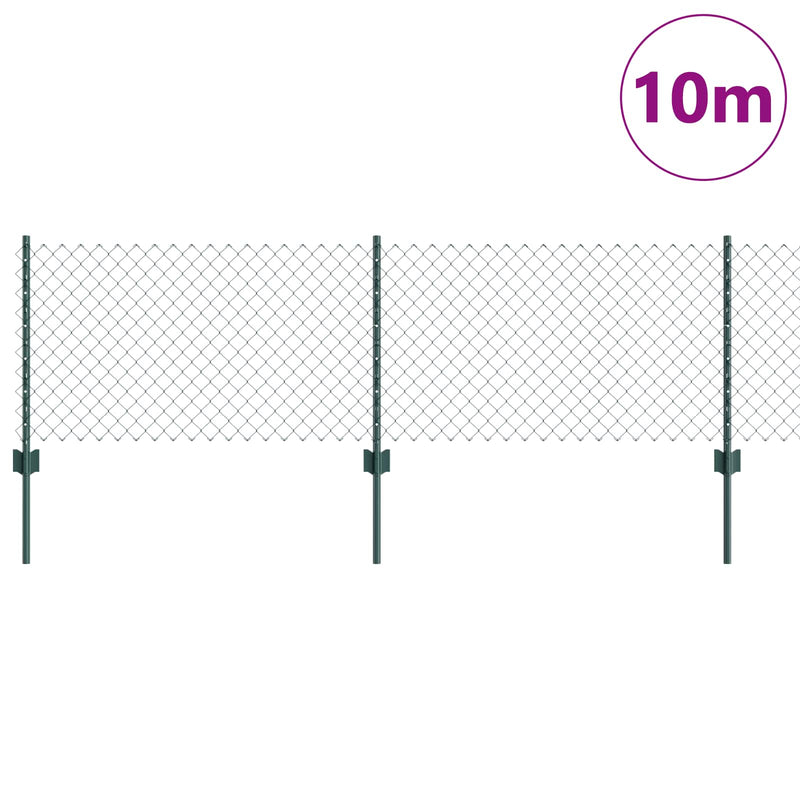 Load image into Gallery viewer, Vidaxl hek met paal groen 0,6 x 10 m staal en pvc
