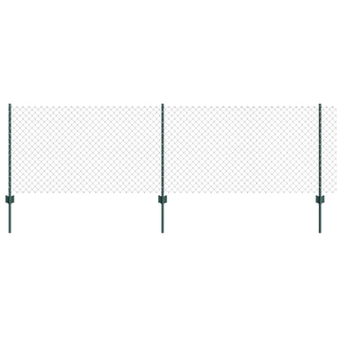 Vidaxl hek met paal groen 0,8 x 10 m staal en pvc