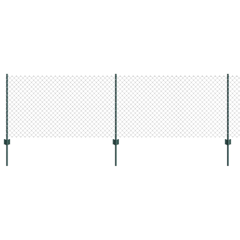 Load image into Gallery viewer, Vidaxl hek met paal groen 0,8 x 10 m staal en pvc
