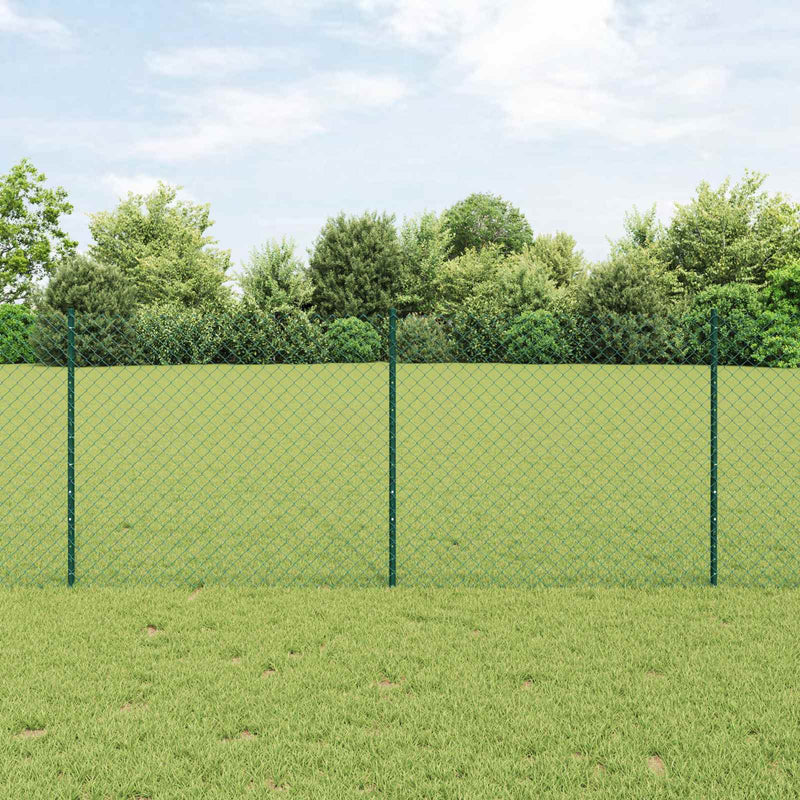 Load image into Gallery viewer, Vidaxl hek met paal groen 1 x 10 m staal en pvc
