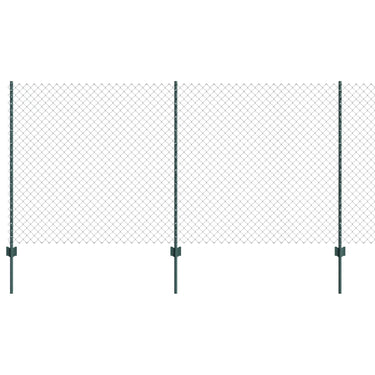Vidaxl hek met paal groen 1,2 x 10 m staal en pvc
