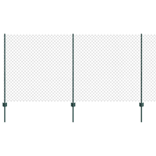 Vidaxl hek met paal groen 1,2 x 10 m staal en pvc