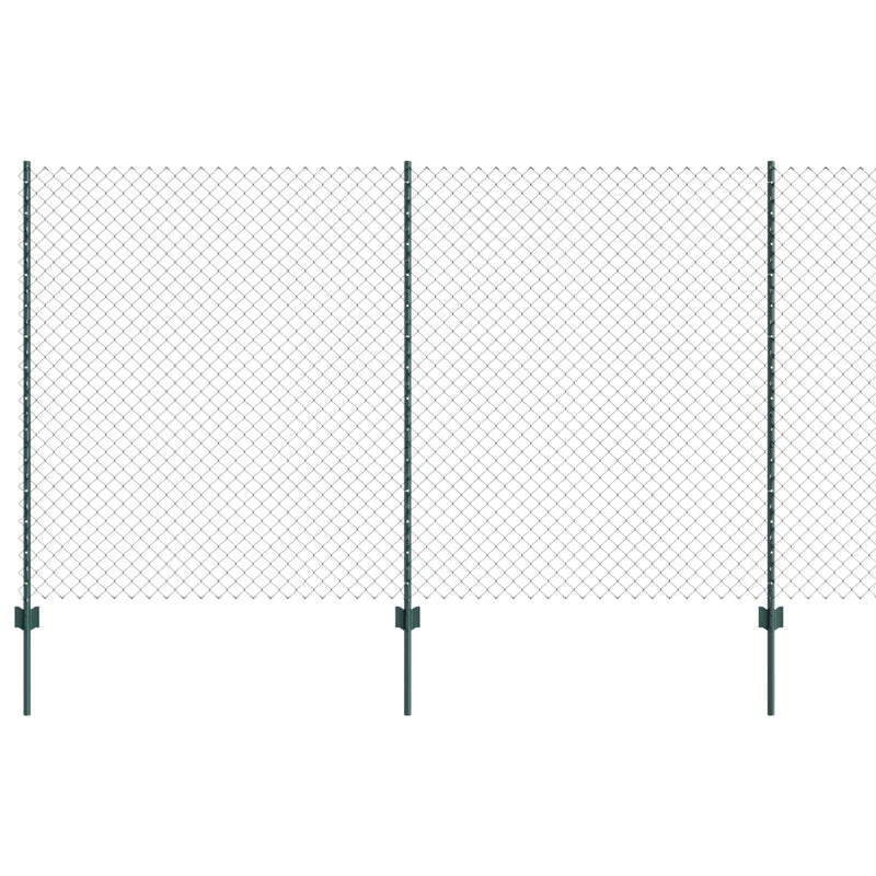 Load image into Gallery viewer, Vidaxl hek met paal groen 1,4 x 10 m staal en pvc
