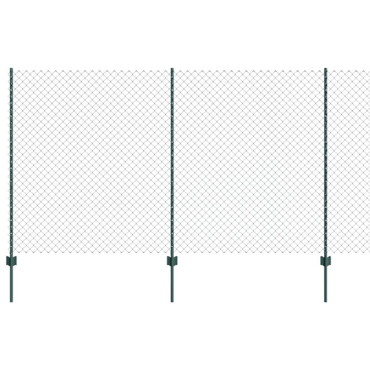 Vidaxl hek met paal groen 1,4 x 10 m staal en pvc