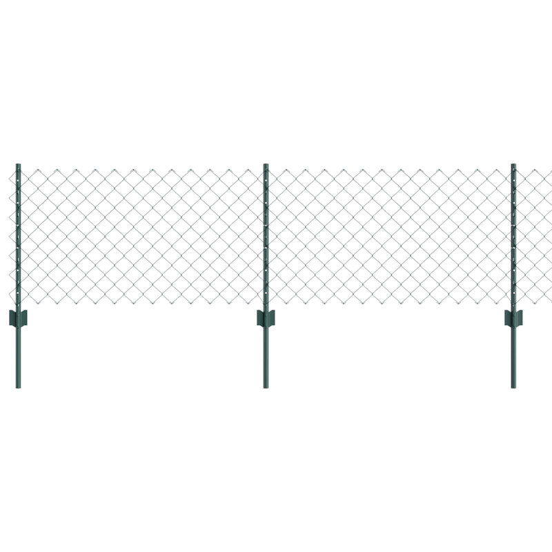 Load image into Gallery viewer, Vidaxl hek met paal groen 0,6 x 10 m staal en pvc
