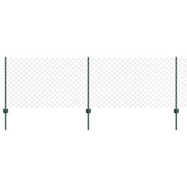 Vidaxl hek met paal groen 0,8 x 10 m staal en pvc