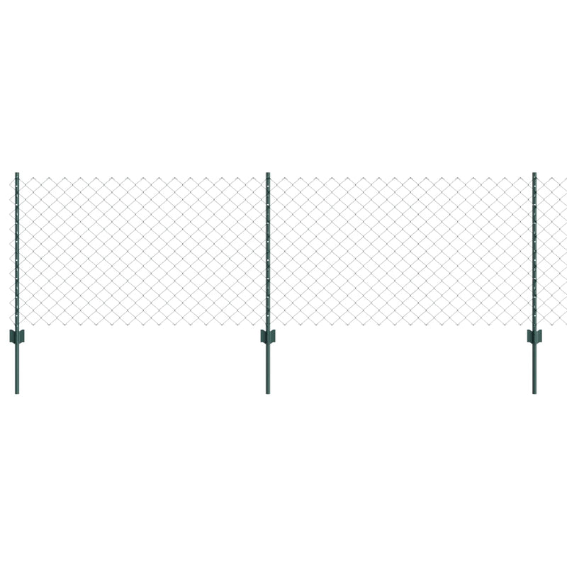 Load image into Gallery viewer, Vidaxl hek met paal groen 0,8 x 10 m staal en pvc
