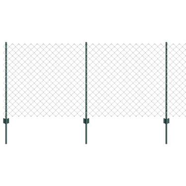 Vidaxl hek met paal groen 1 x 10 m staal en pvc