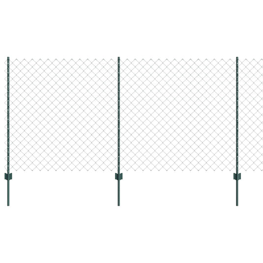 Vidaxl hek met paal groen 1,2 x 10 m staal en pvc