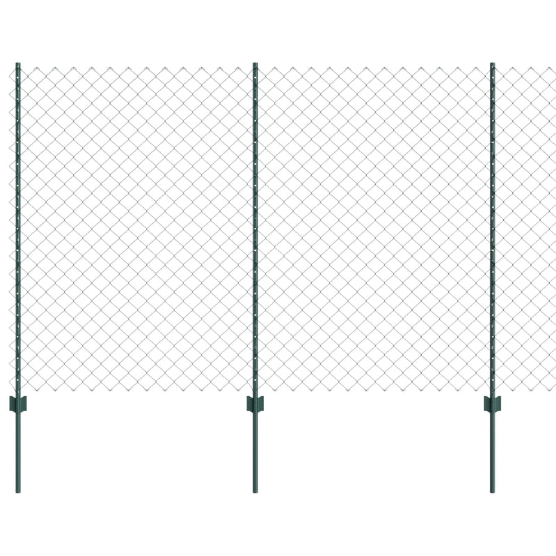 Load image into Gallery viewer, Vidaxl hek met paal groen 1,6 x 10 m staal en pvc
