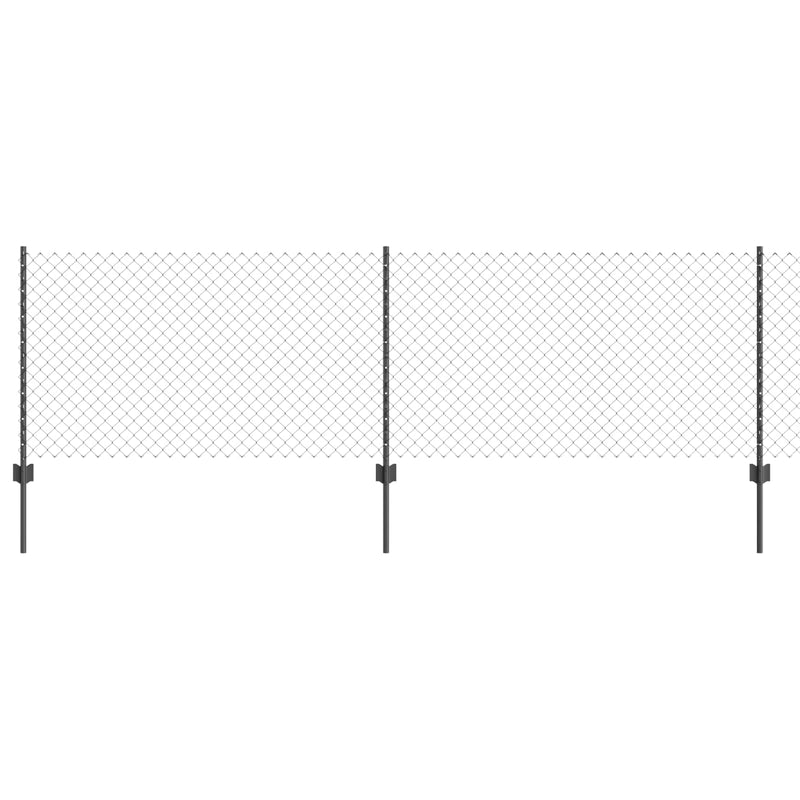 Load image into Gallery viewer, Vidaxl hek met paal grijs 0,8 x 10 m staal en pvc
