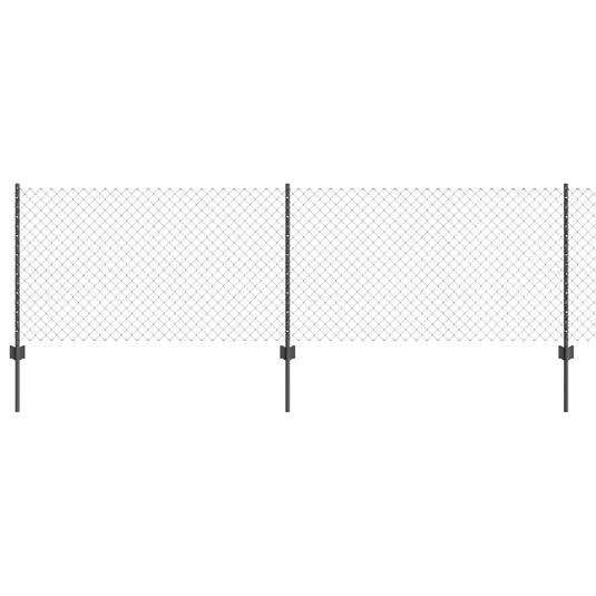 Vidaxl hek met paal grijs 0,8 x 10 m staal en pvc