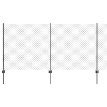 Vidaxl hek met paal grijs 1,2 x 10 m staal en pvc