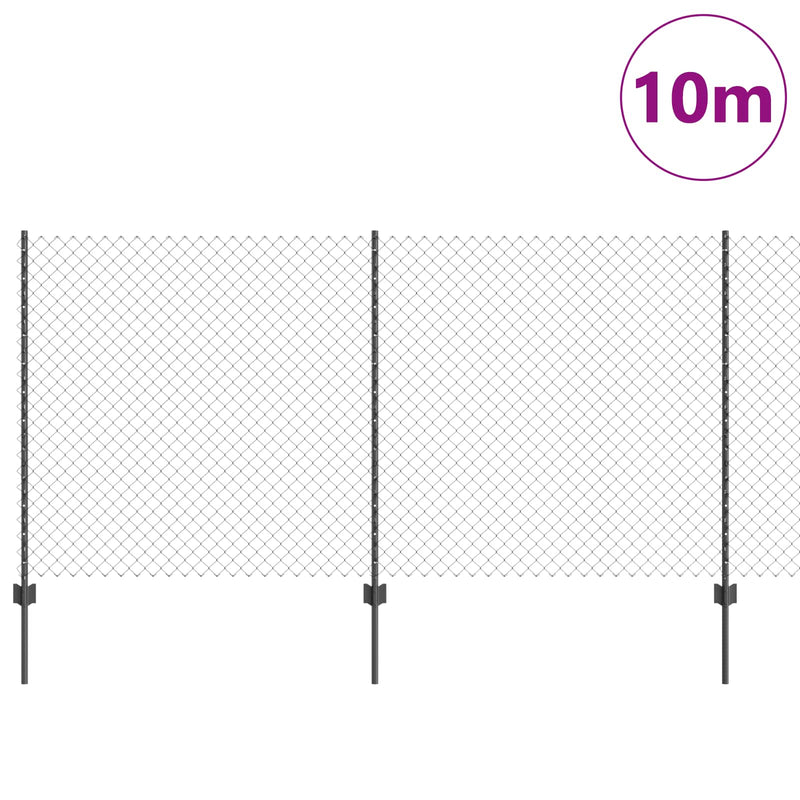 Load image into Gallery viewer, Vidaxl hek met paal grijs 1,2 x 10 m staal en pvc
