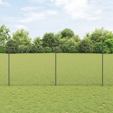 Vidaxl hek met paal grijs 1,4 x 10 m staal en pvc