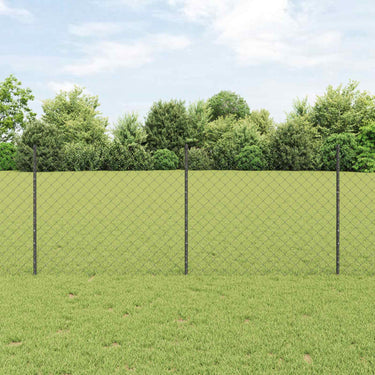 Vidaxl hek met paal grijs 1 x 10 m staal en pvc