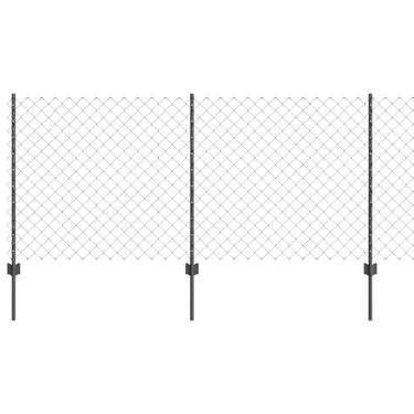 Vidaxl hek met paal grijs 1 x 10 m staal en pvc