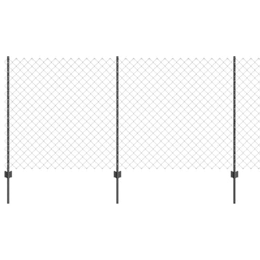 Vidaxl hek met paal grijs 1,2 x 10 m staal en pvc