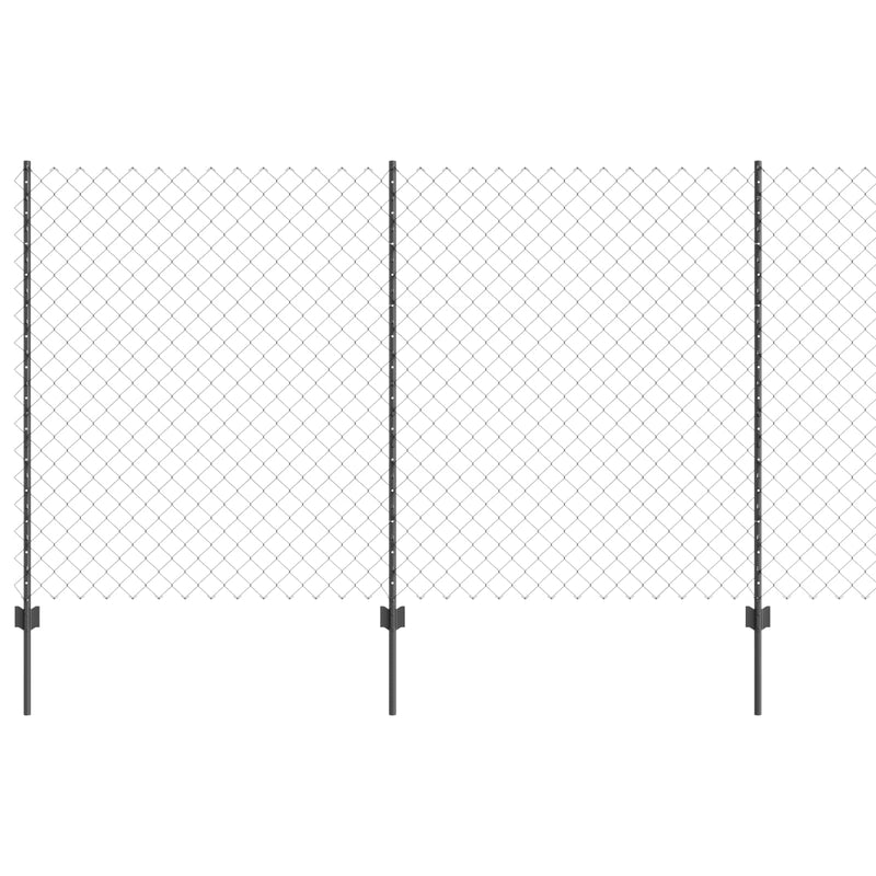 Load image into Gallery viewer, Vidaxl hek met paal grijs 1,4 x 10 m staal en pvc
