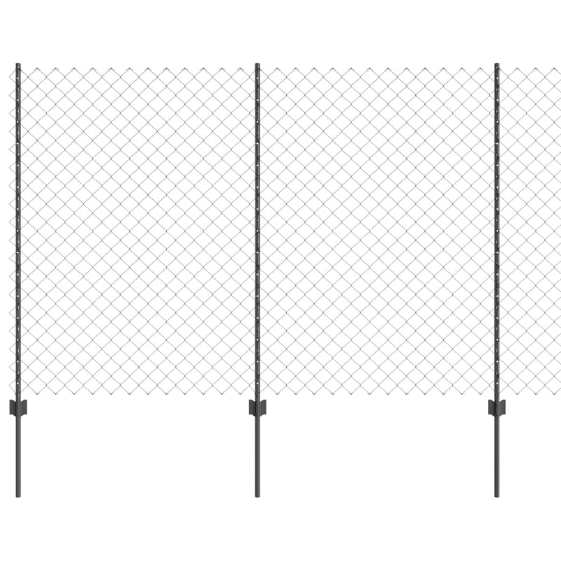 Load image into Gallery viewer, Vidaxl hek met paal grijs 1,5 x 10 m staal en pvc
