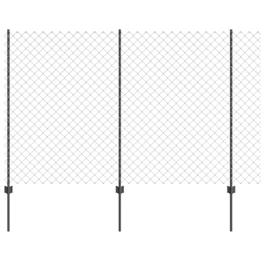 Vidaxl hek met paal grijs 1,6 x 10 m staal en pvc