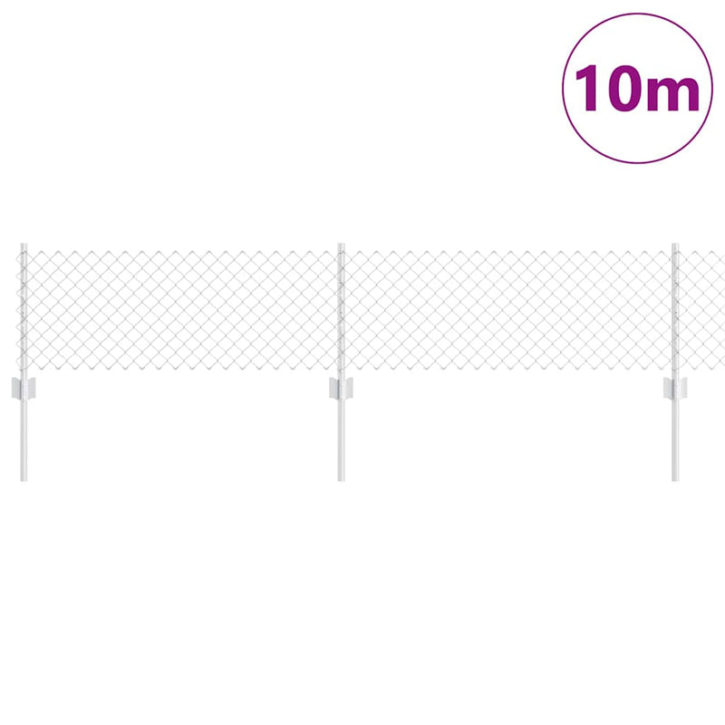 Load image into Gallery viewer, Vidaxl hek met paal zilver 0,4 x 10 m staal
