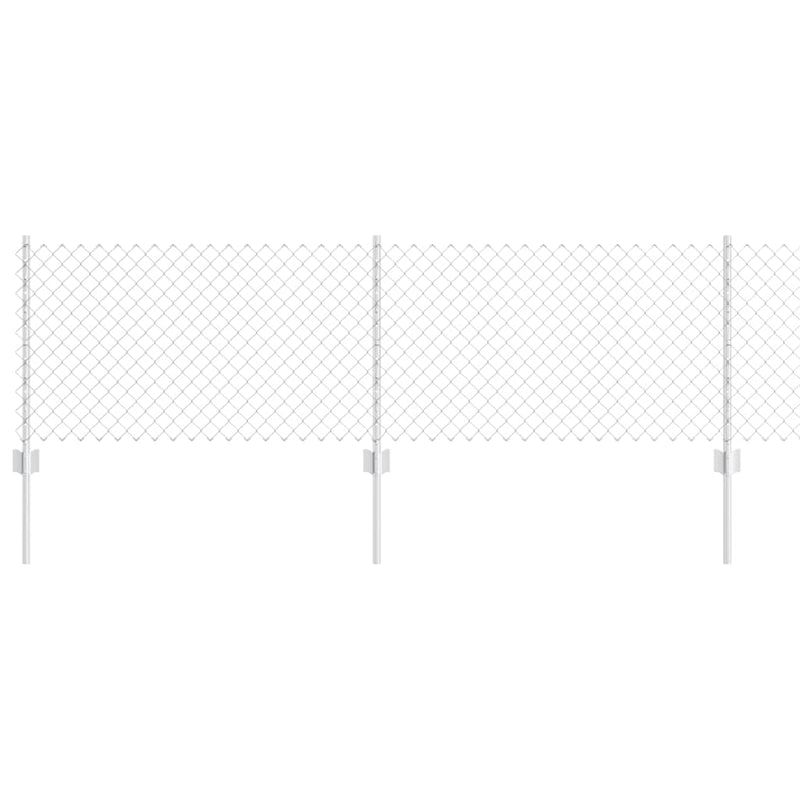 Load image into Gallery viewer, Vidaxl hek met paal zilver 0,6 x 10 m staal
