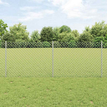 Vidaxl hek met paal zilver 0,8 x 10 m staal