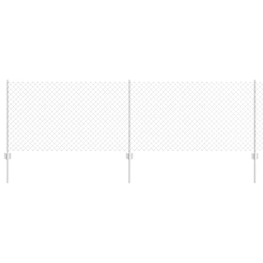 Vidaxl hek met paal zilver 0,8 x 10 m staal