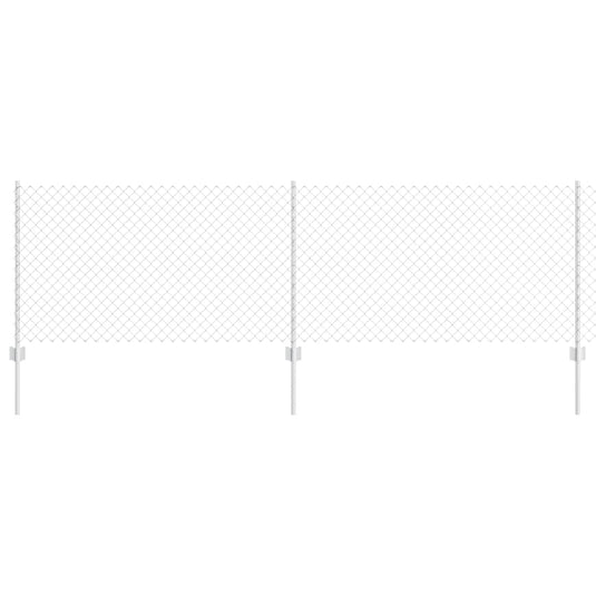 Vidaxl hek met paal zilver 0,8 x 10 m staal