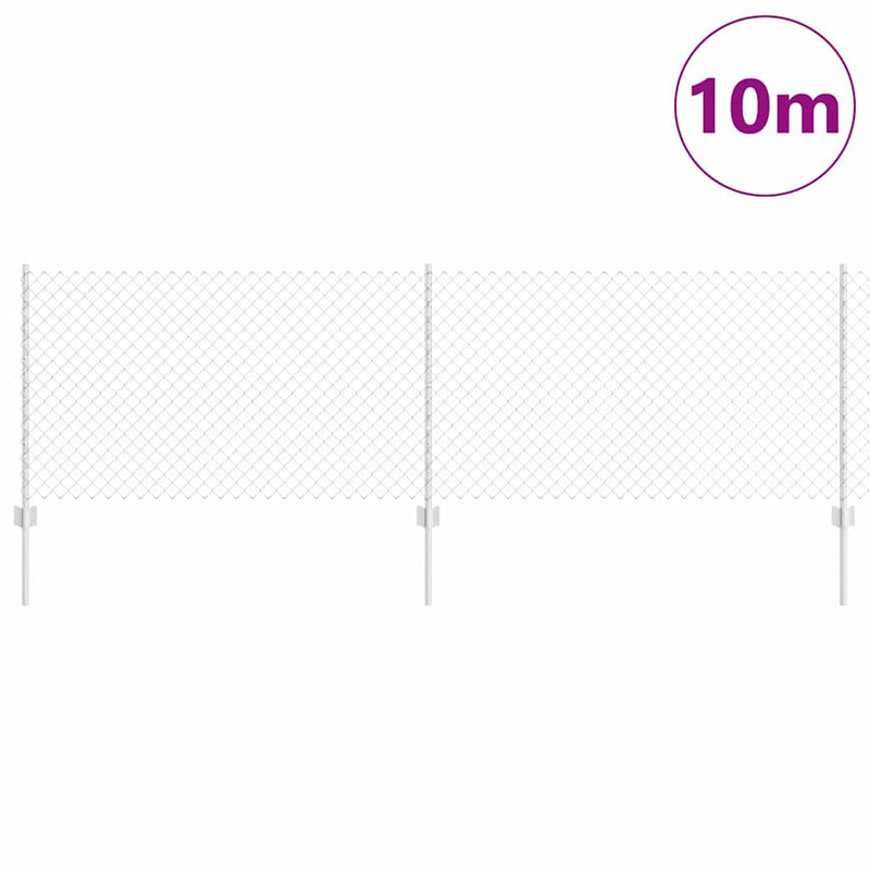 Load image into Gallery viewer, Vidaxl hek met paal zilver 0,8 x 10 m staal
