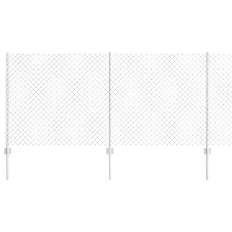 Load image into Gallery viewer, Vidaxl hek met paal zilver 1 x 10 m staal
