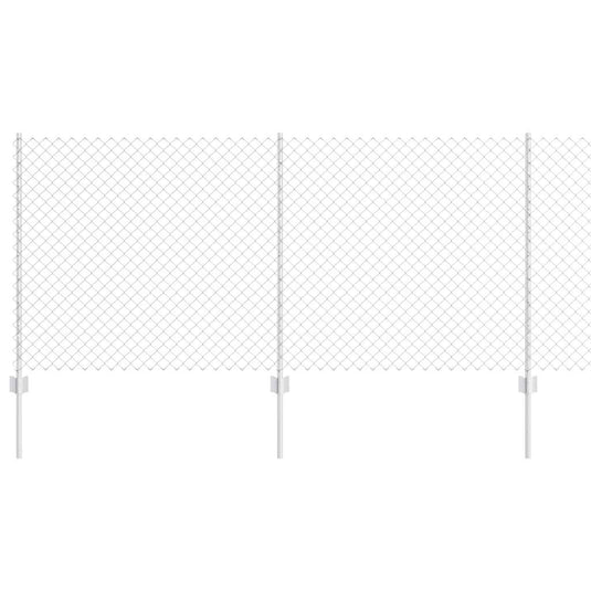 Vidaxl hek met paal zilver 1 x 10 m staal