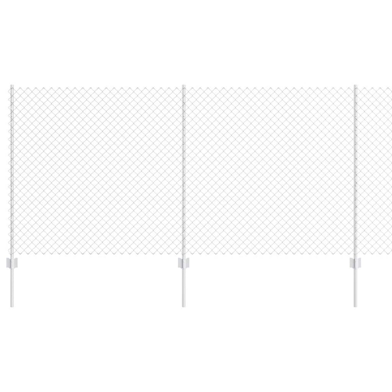 Load image into Gallery viewer, Vidaxl hek met paal zilver 1,2 x 10 m staal
