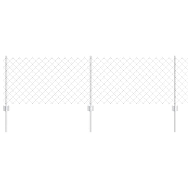 Vidaxl hek met paal zilver 0,6 x 10 m staal