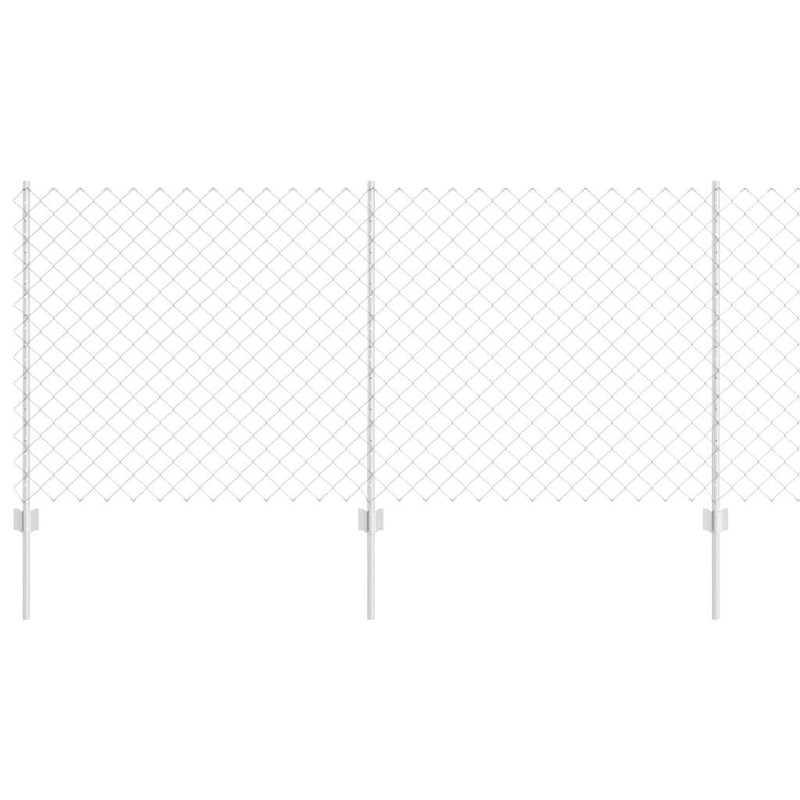 Load image into Gallery viewer, Vidaxl hek met paal zilver 1 x 10 m staal
