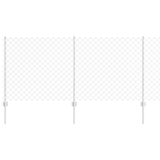 Vidaxl hek met paal zilver 1 x 10 m staal