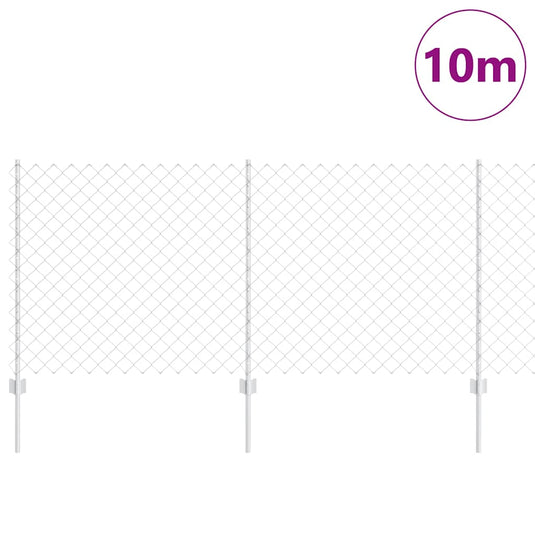 Vidaxl hek met paal zilver 1 x 10 m staal