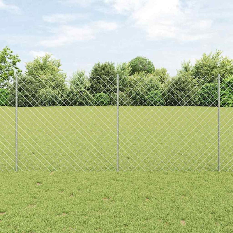 Load image into Gallery viewer, Vidaxl hek met paal zilver 1,2 x 10 m staal
