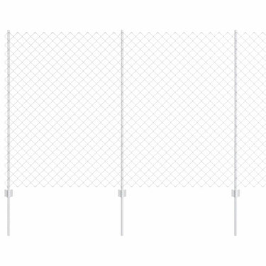 Vidaxl hek met paal zilver 1,5 x 10 m staal