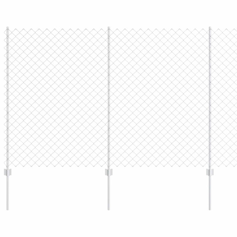 Load image into Gallery viewer, Vidaxl hek met paal zilver 1,5 x 10 m staal

